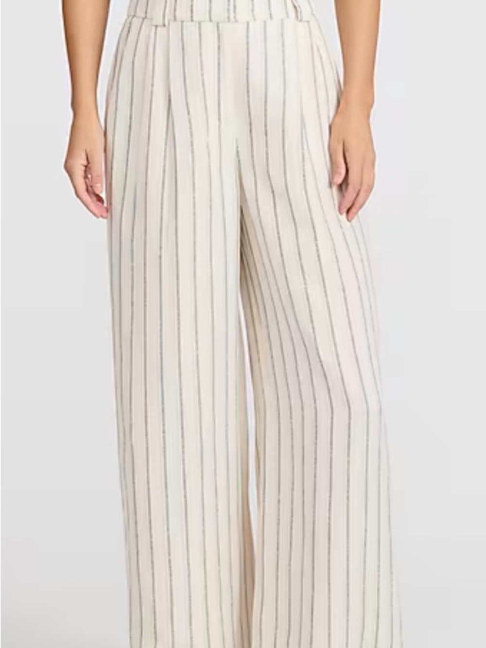 Express Cream Striped Editor Trouser
